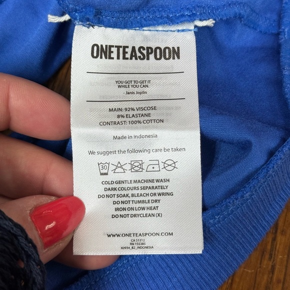 OneTeaspoon O.T.S String Crop Top, Electric Blue, Size Large, NWT - Picture 8 of 12